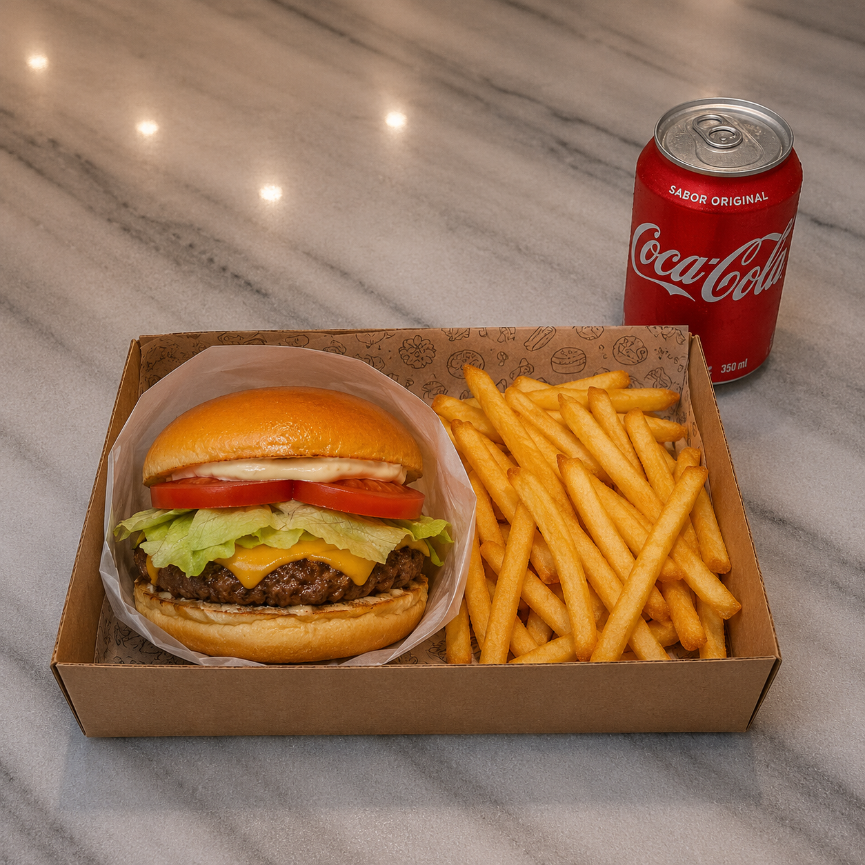 X-Salada + Fritas + Refri Lata