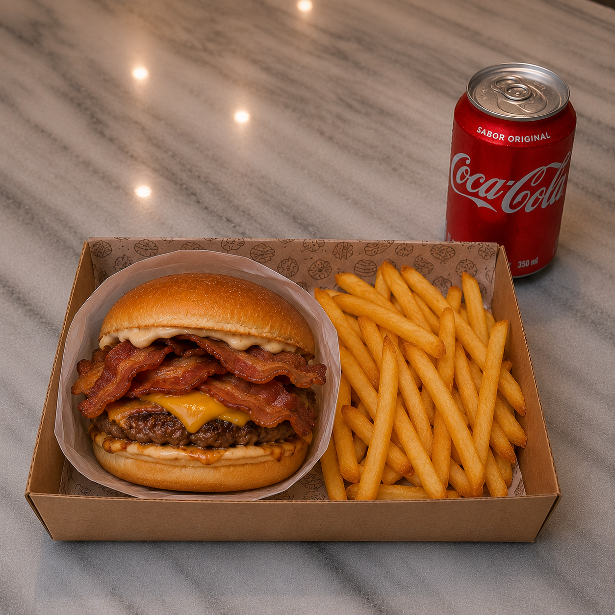 X-Bacon + Fritas + Refri Lata